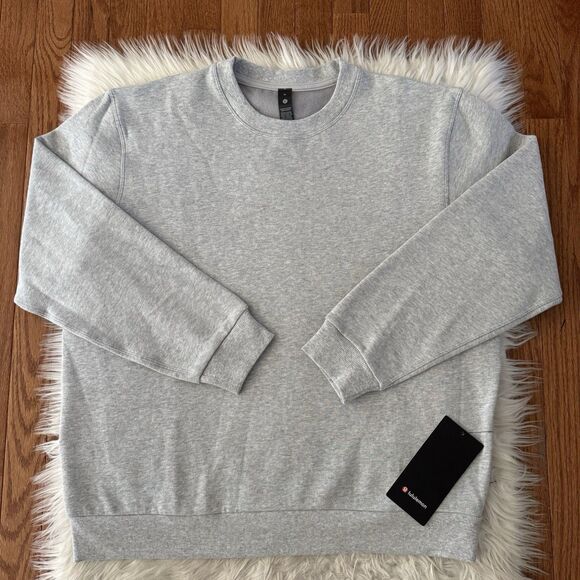 lululemon athletica Other - Lululemon Steady State Crew Sweatshirt Mens Medium Gray Fleece Lined Relaxed NWT